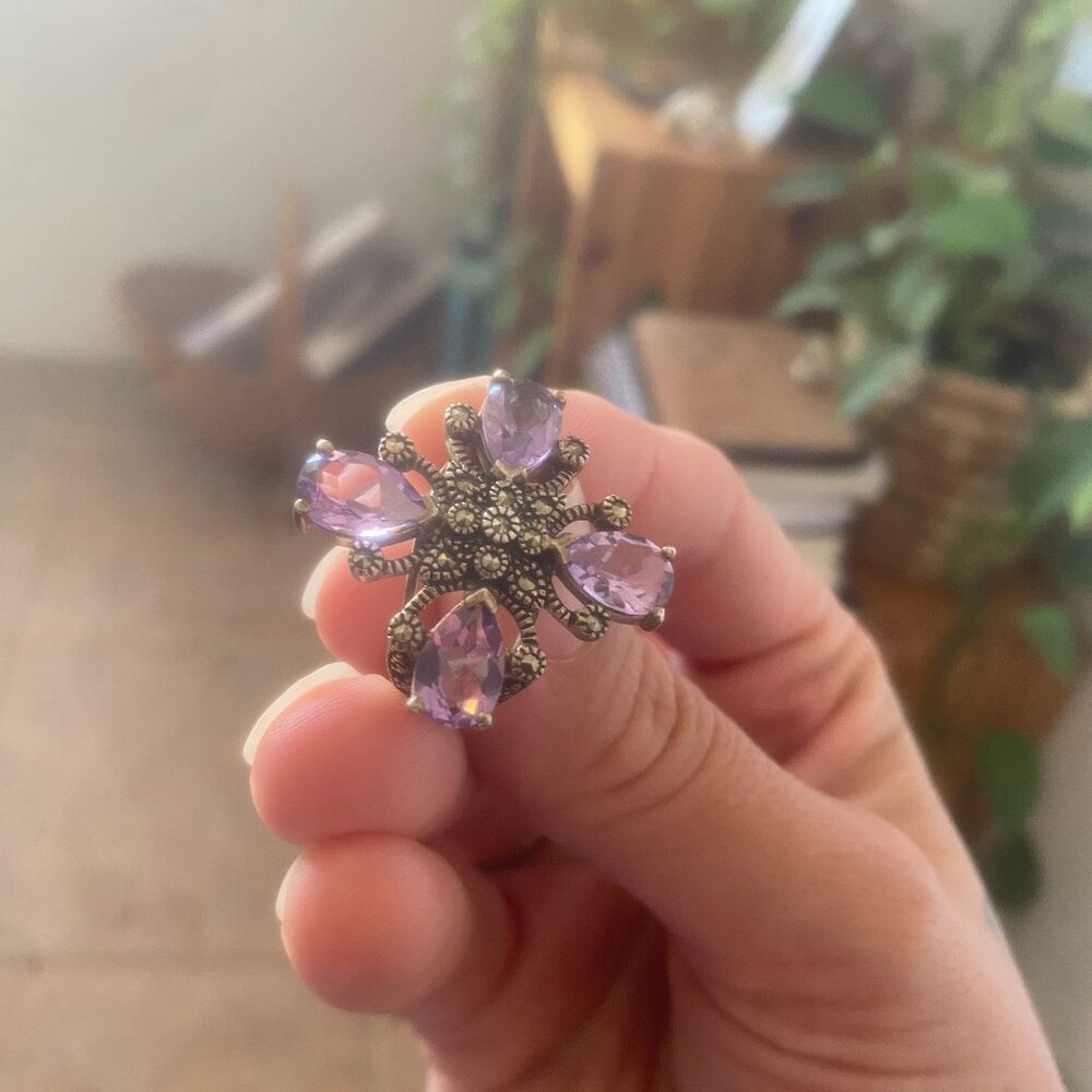 Amethyst sterling silver ring